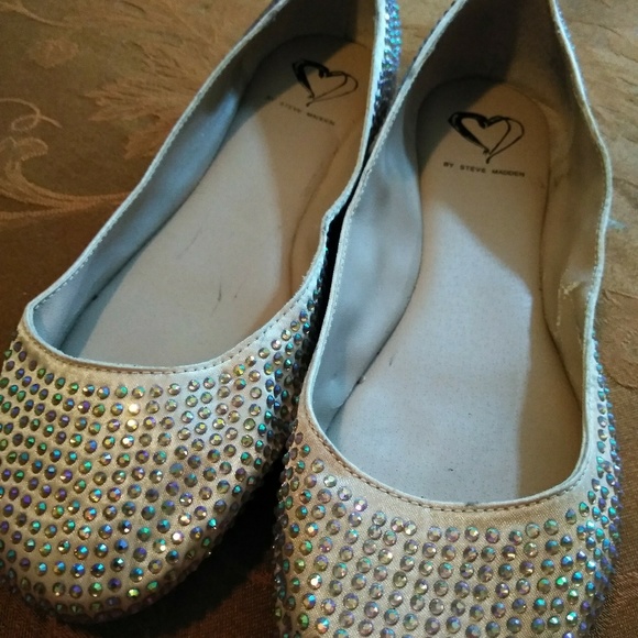 Steve Madden Shoes - Steve Madden crystal studded flats.